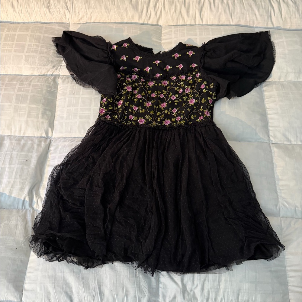 Floral Black Dress with cute flowers